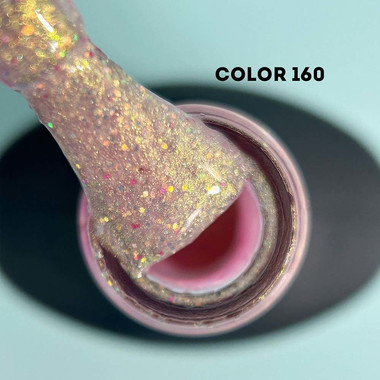 Gel polish VALERI Color №160 beige-gold with micro-glitter 6 ml (VA160) - Фото №2