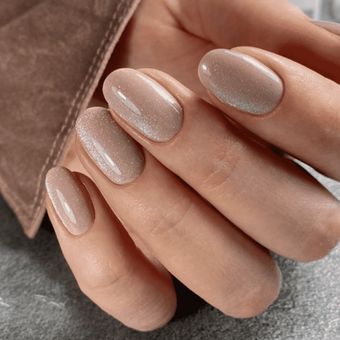 Beige nails (with glitter)