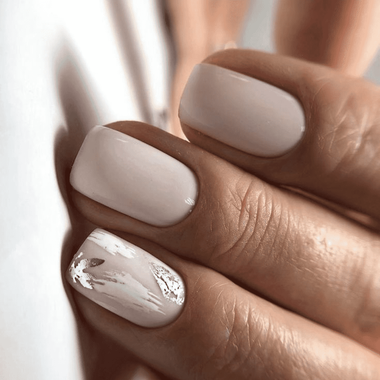 Fast Nails (Beige with Foil)