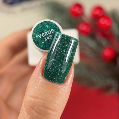 Gel-Nagellack NAILSOFTHEDAY Gel Polish 348 Verde Dunkelgrün, Lichtreflektierend 10 ml - Фото №3