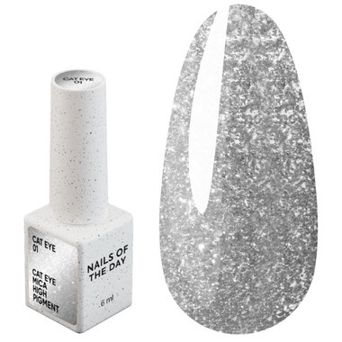Gel-Nagellack NAILSOFTHEDAY Cat Eye 01 Silbergrau 6 ml - Фото №1