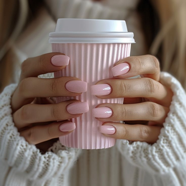 Einfarbig rosa Nägel