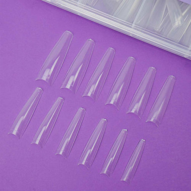 TUFI profi Half Cover Soft Gel Tips Ballerina Transparent 240 Stück (0326344) - Фото №4