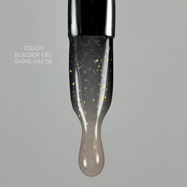 Gel for extensions TOUCH Builder gel Shine mix 06 beige with leaf 15 ml - Фото №3