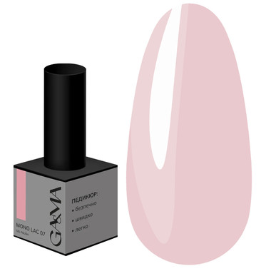 Gel-Nagellack GA&MA Mono Lac 007 Einphasen-Nagellack, zartrosa, 6 ml (7703100) - Фото №1