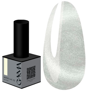 Gel polish GA&MA Mono Lac 023 single-phase silver shimmer 6 ml (7703229) - Фото №1