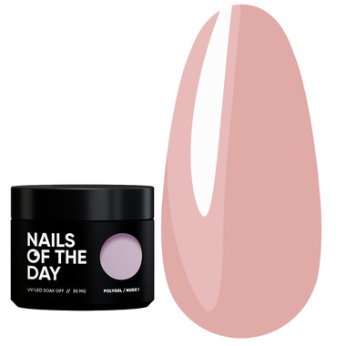 SALE Полигель NAILSOFTHEDAY Polygel nude 01 бежево-розовый 30 г - Фото №1