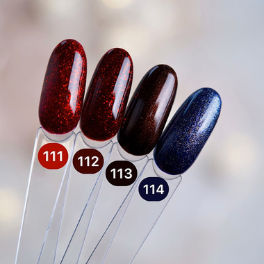 Gel-Nagellack DARK Neue Kollektion 111 Rot mit Glitzer, 6 ml - Фото №5