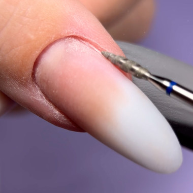 Фреза для маникюра TUFI profi Алмазная Пламя Торнадо 10 mm × 2.3 mm Синяя Насечка (0328408) - Фото №6