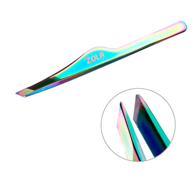 ZOLA Professionelle abgewinkelte Augenbrauenpinzette Regenbogen - Фото №1