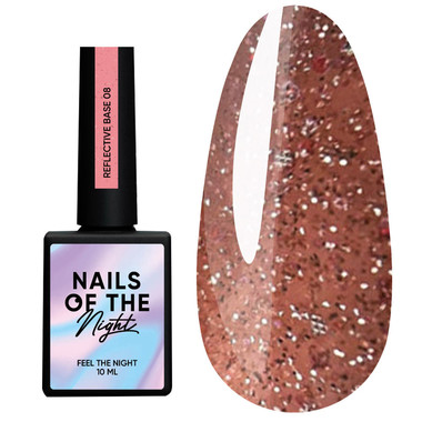 NAILSOFTHENIGHT Reflektierende Base 08 Pfirsich, 10 ml - Фото №1