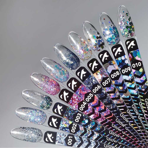 Glitter Gel  FOX Glow №004 rosa mit Glitzern 5 ml - Фото №2