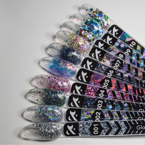 Glitter Gel  FOX Glow №004 rosa mit Glitzern 5 ml - Фото №3