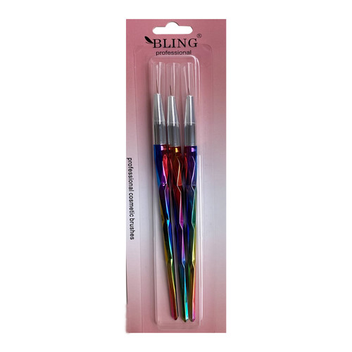 Набор кисточек для маникюра BLING 3 ед, размер 0,00,000 - Фото №2