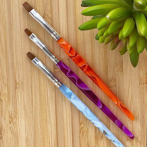 Кисточка для наращивания BLING №8 оранжевые разводы - Фото №2