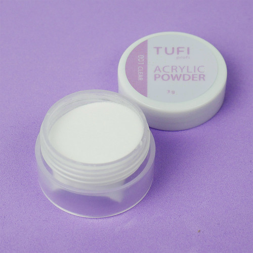 Acrylic powder TUFI profi  PREMIUM  001 Clear Transparent 3 g (0099058) - Фото №2