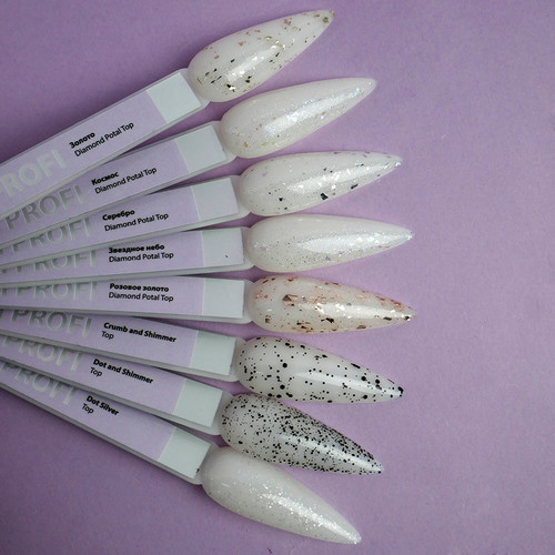 Топ TUFI profi PREMIUM Diamond Potal c поталью и шиммером золото 8 мл(0125764) - Фото №6