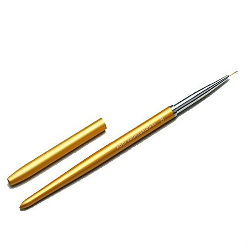 Кисть для росписи ногтей Kodi золотистого цвета 00/3 (ворс: нейлон, ручка из металла, акрила) - Фото №2