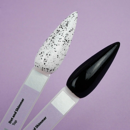 Тоp TUFI profi PREMIUM Dot and Shimmer  with black shimmer and small pieces 8ml (0125776) - Фото №4