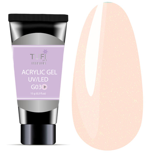 Acrylic gel TUFI profi  PREMIUM  G03 Shine Snow 15 g (0098914) - Фото №1