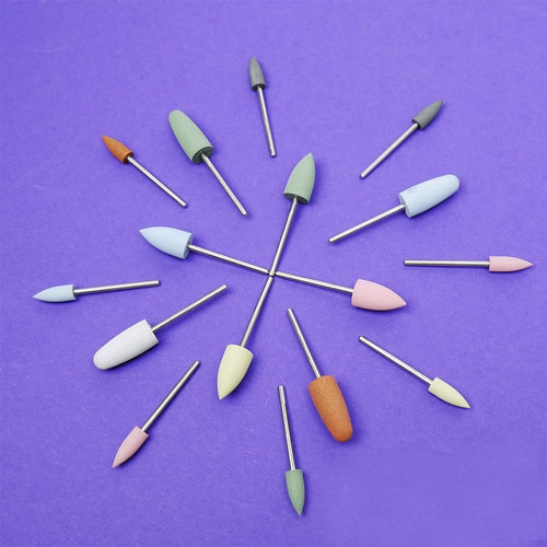 Silicone polisher TUFI profi rounded cone, medium grade, pink (824P) - Фото №2