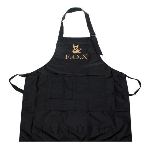 Beauty apron FOX black waterproof fabric