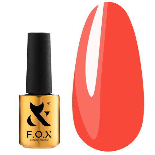 Gel polish FOX gold Spectrum №072 bright orange-coral, 7 ml