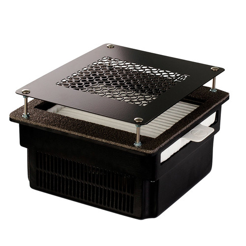 Built dust collector for manicure TERI Turbo black (black mesh) - Фото №1