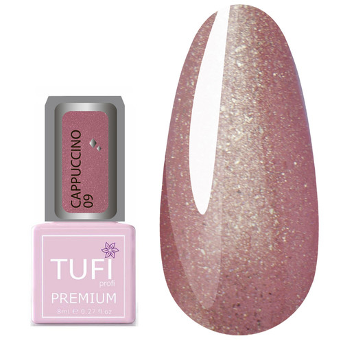 Gellack TUFI profi PREMIUM Cappuccino №09 Tizian mit Gold 8 ml (0102591)