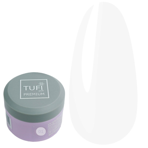 UV nail extension gel TUFI profi PREMIUM Gel 01 Clear 30 g (0105925) - Фото №1