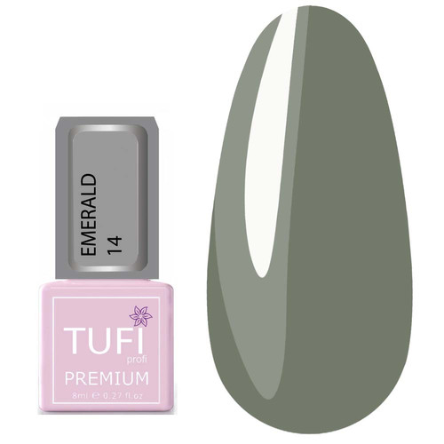 Gel polish TUFI profi PREMIUM Emerald 14 Noble gray 8 ml (0102533) - Фото №1