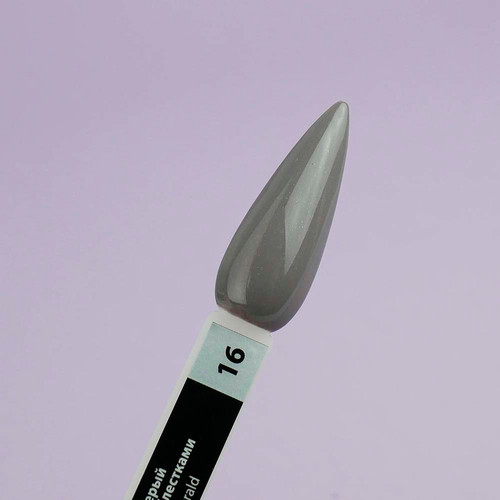Gel polish TUFI profi PREMIUM Emerald 16 Gray with glitter 8 ml (0102535) - Фото №3