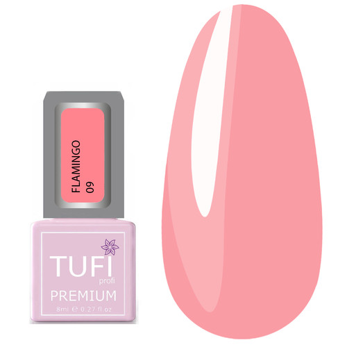 Gel polish TUFI profi PREMIUM Flamingo 09 Pale coral 8 ml (0121300) - Фото №1