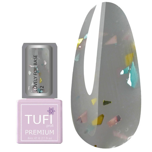 TUFI profi PREMIUM Lovely Foil Base 12 gray veil 8 ml (0196368) - Фото №1