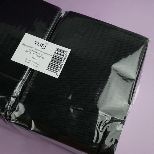 Disposable paper mats TUFI profi PREMIUM black 40х32 сm 50 pcs (0104202) - Фото №2