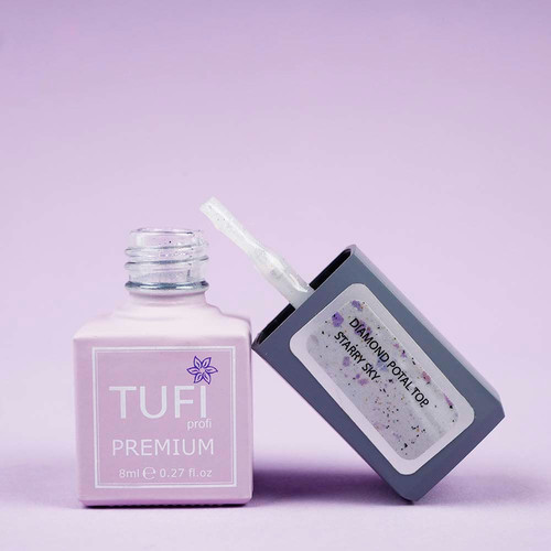 Топ TUFI profi PREMIUM Dimond Potal Top c поталью и шиммером звездное небо 8 мл (0125766) - Фото №3