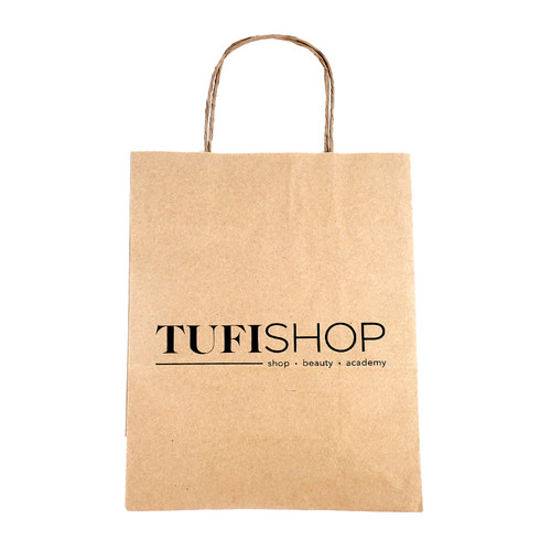 TUFI Profi-Tasche aus braunem Recycling-Kraftpapier mit Henkeln