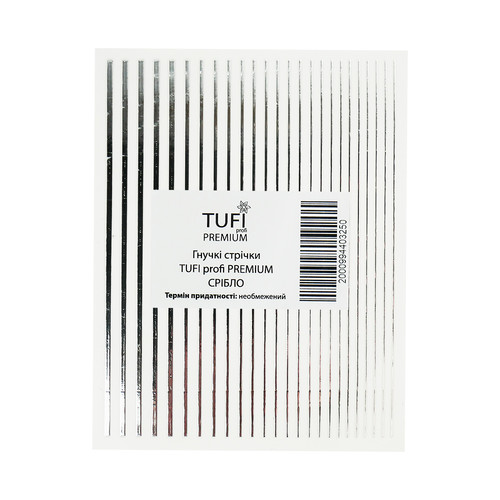 Flexible tapes 3D for manicure TUFI profi PREMIUM silver (0104206) - Фото №1