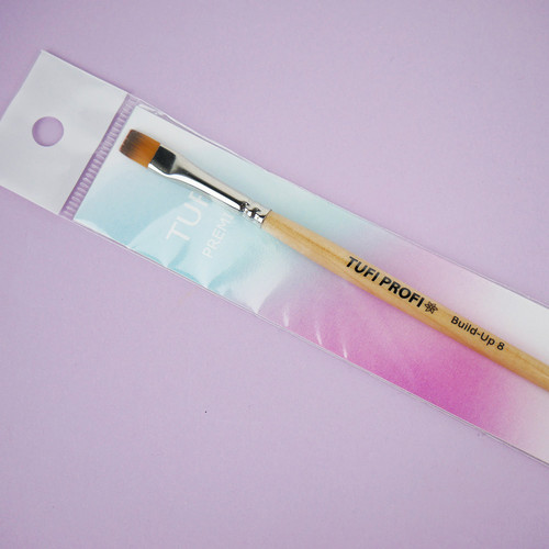 Кисть для геля TUFI profi PREMIUM Build-Up плоская №8 (120838) - Фото №3