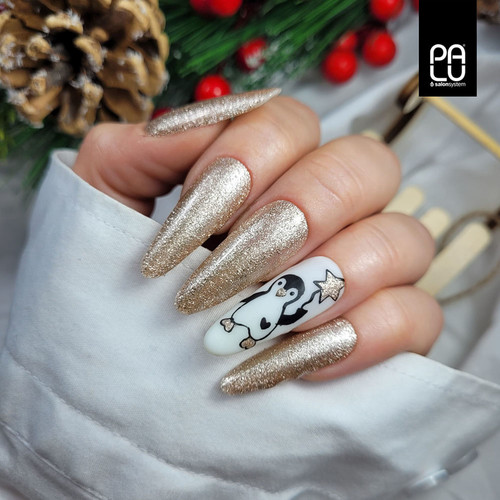 Gel polish PALU Las Vegas FGL1 white with shimmer 11 ml - Фото №2