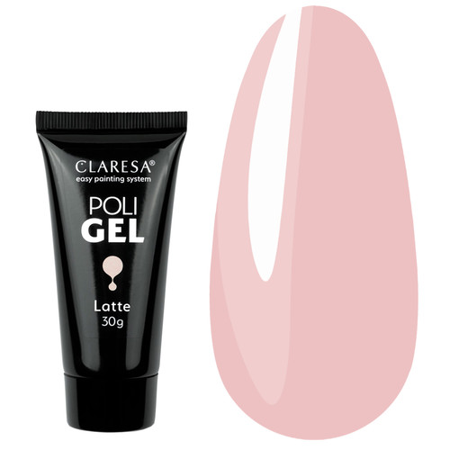 Nail acrylic gel Claresa POLI GEL LATTE pink 30 g - Фото №1