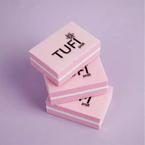 Buff TUFI profi  PREMIUM  mini pink 100/180 grit 50 pcs (0122161) - Фото №2