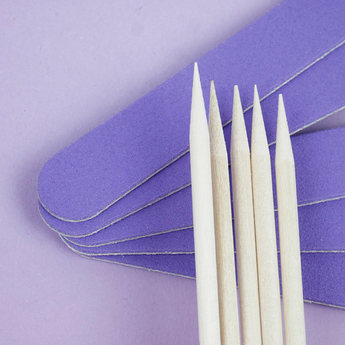 Disposable set TUFI profi  PREMIUM nail files 180/240 and orange sticks 5 pcs (0195330) - Фото №5