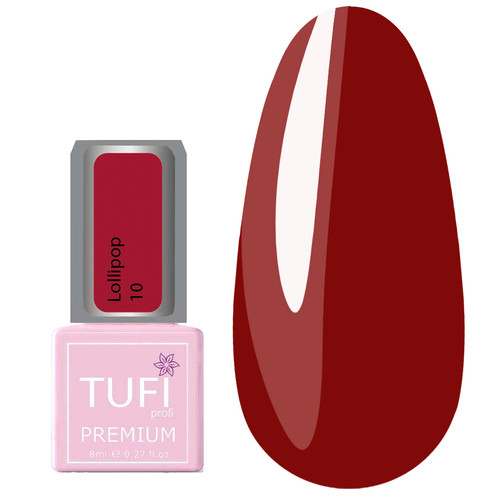 Gel polish TUFI profi PREMIUM Lollipop 10 barberry 8 ml (0227099) - Фото №1