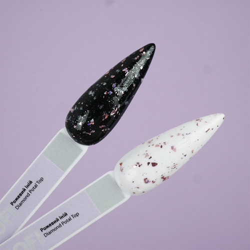 Тоp TUFI profi PREMIUM Diamond Potal Top with gold potal and shimmer pink frost 8 ml (0227052) - Фото №3