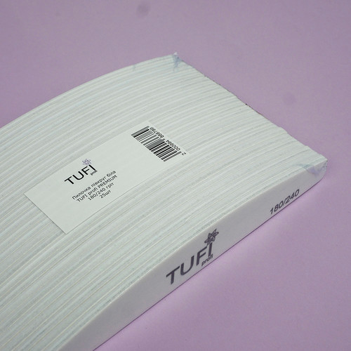 Пилочка TUFI profi PREMIUM белая 180/240 грит 17,8 см 25 шт (0231931) - Фото №3
