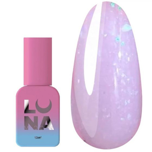 Base LUNA Crystal Base №2 milk-lilac with colored particles 13 ml (317-1256) - Фото №1