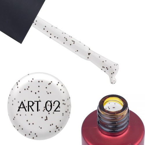 Matte top coat KODI Art 02 transparent with black particles 7 ml - Фото №2