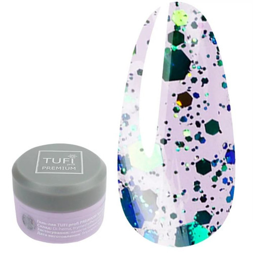 Gel polish TUFI profi PREMIUM Sparkle 03 green diamond 5 ml (0243530) - Фото №1