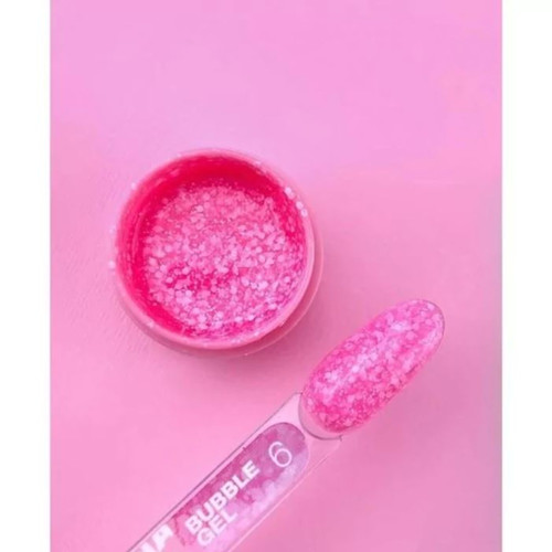 Gel LUNA Bubble Gel №6 Rosa mit Glitzer 5 ml - Фото №2